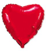 Шарик 18" сердце металлик Red, 1204-0085