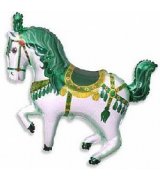 Мини-фигура Лошадь карусель зеленая 14''/36 см