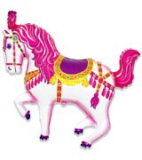 Мини-фигура Лошадь карусель розовая 14''/36 см