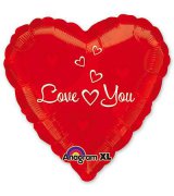 Шарик 18" Love You Сердца, 1202-0944