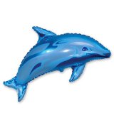 1207-0452 Шар фигура Дельфин голубой